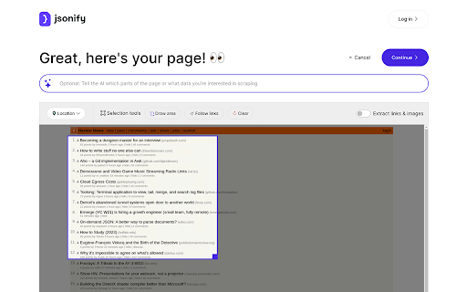 Jsonify | Turn this page to data