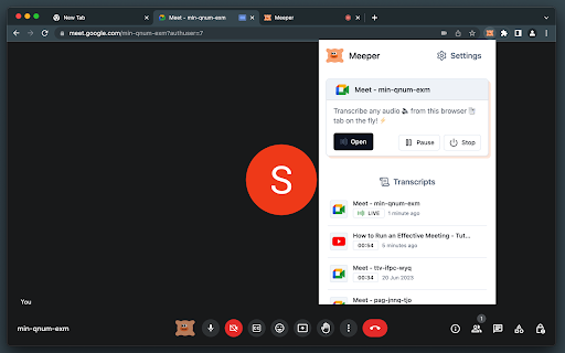 Meeper - transcribe & summarize Meets